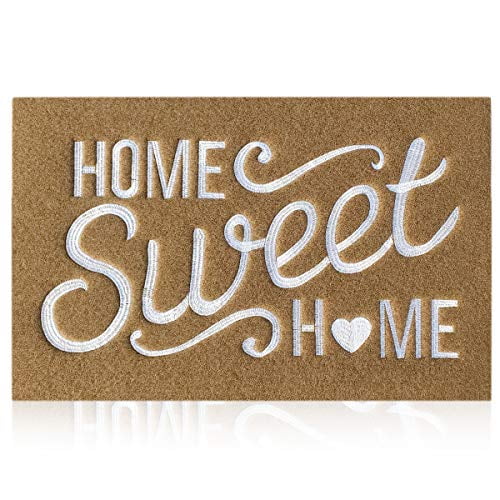AAZZKANG Brown Welcome Mats for Front Door Home Sweet Home Door Mat Outdoor Indoor with Non Slip Rubber Backing Ultra Absorb Mud Easy Clean Heavy Duty Doormat AAZZKANG Brown Welcome Mats for Front Door Home Sweet Home Door Mat Outdoor Indoor with Non Slip Rubber Backing Ultra Absorb Mud Easy Clean Heavy Duty Doormat